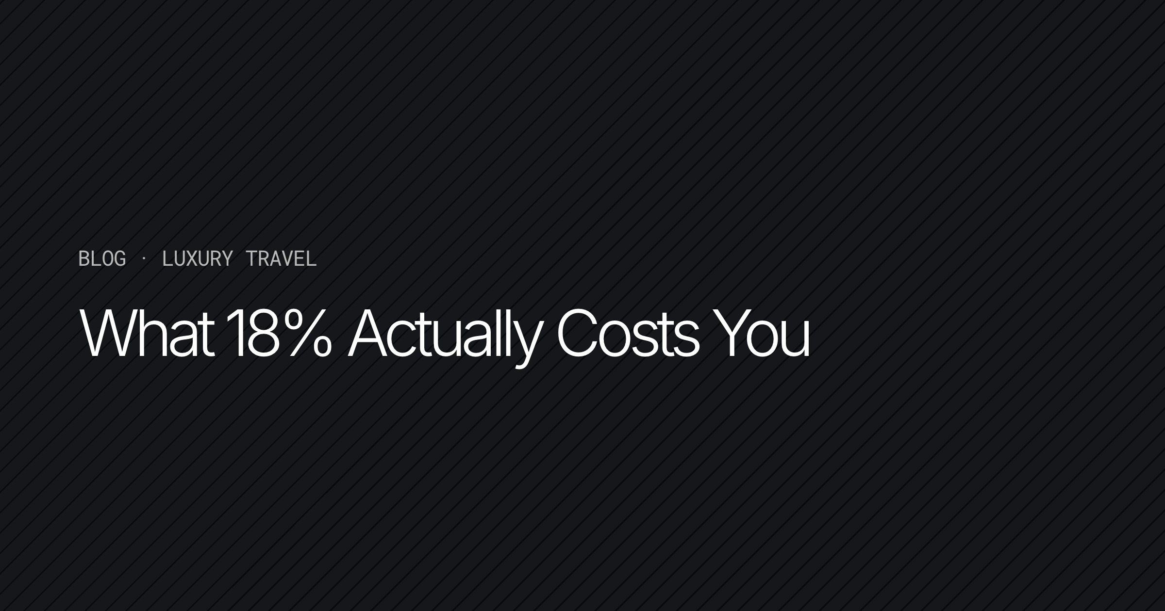 What 18% Actually Costs You